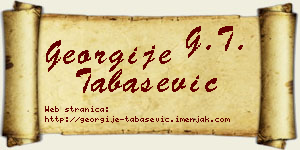 Georgije Tabašević vizit kartica